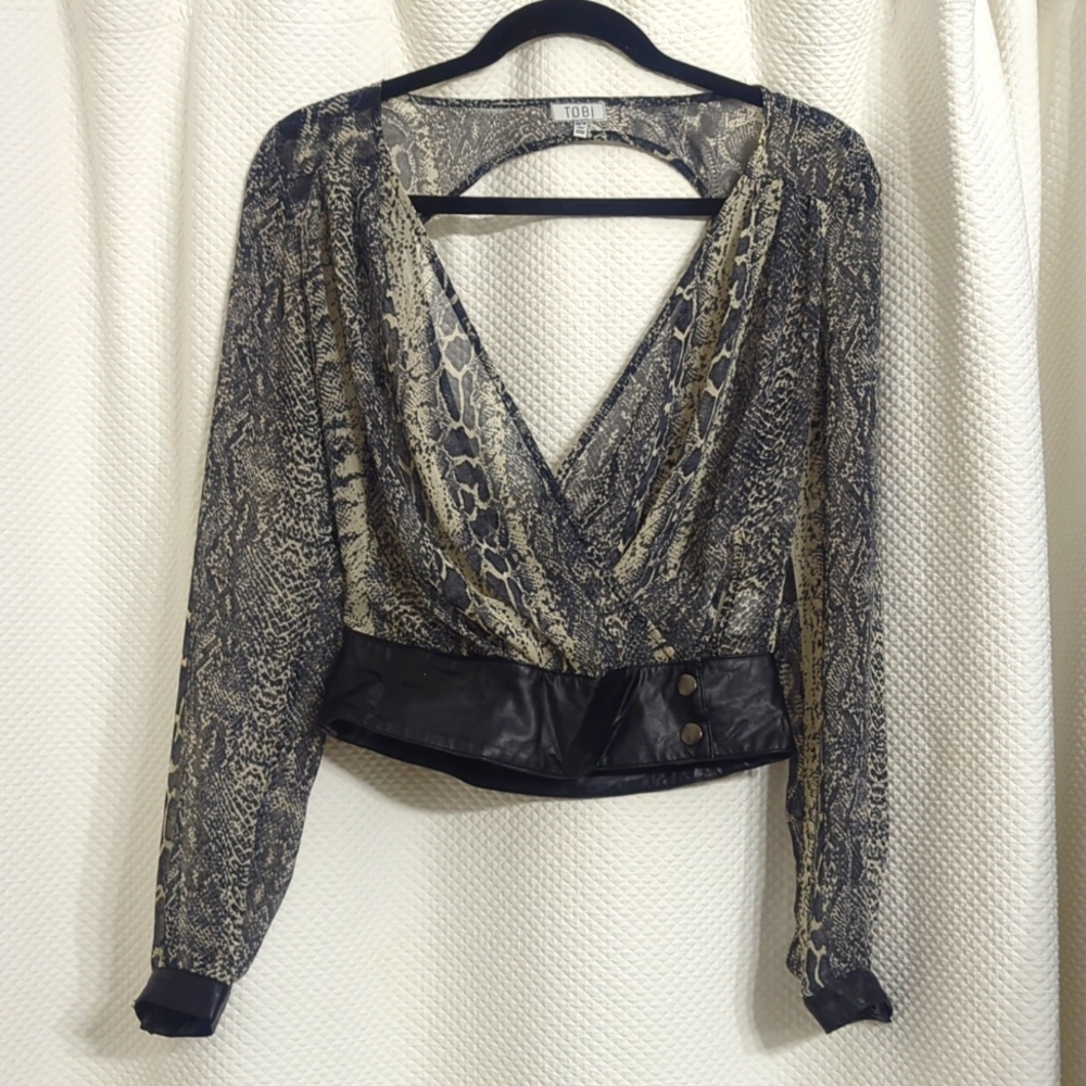Open back sheer crop top